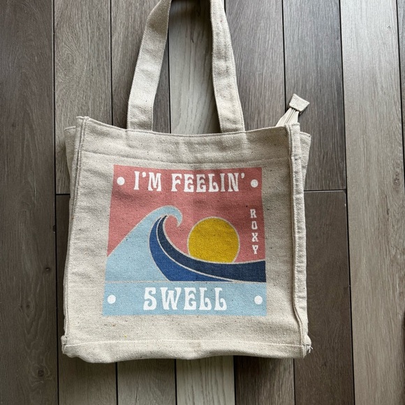 Roxy Women’s Drink The Wave Tote Bag | Good Condition | 14” x 14” - Picture 2 of 8